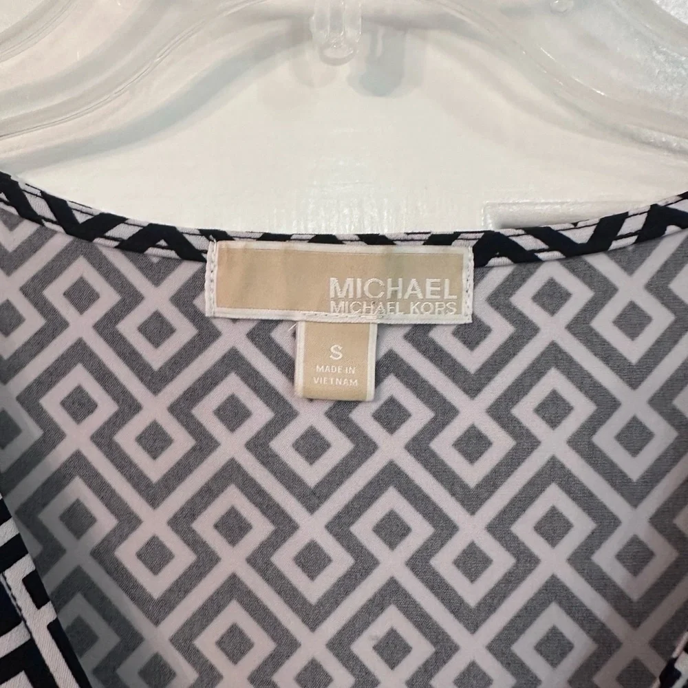 Michael Kors Black‎ and White Diamond Pattern Tank Top
